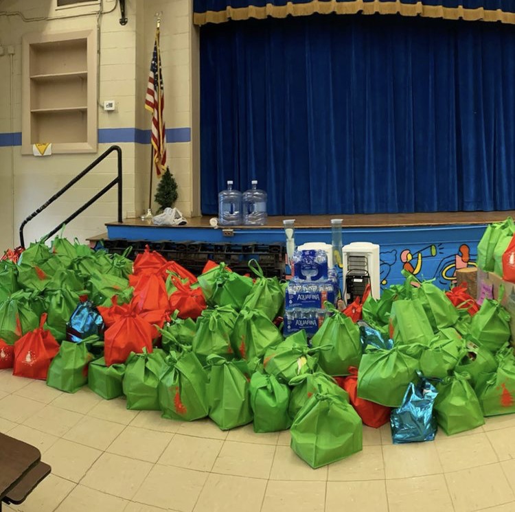 Bags of food from Furyk Foundation