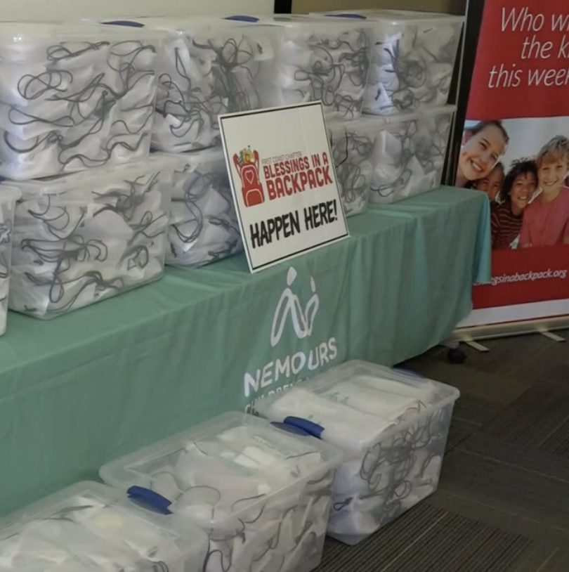 Nemours Children’s Health Team packs 1,000 meal bags for area kids